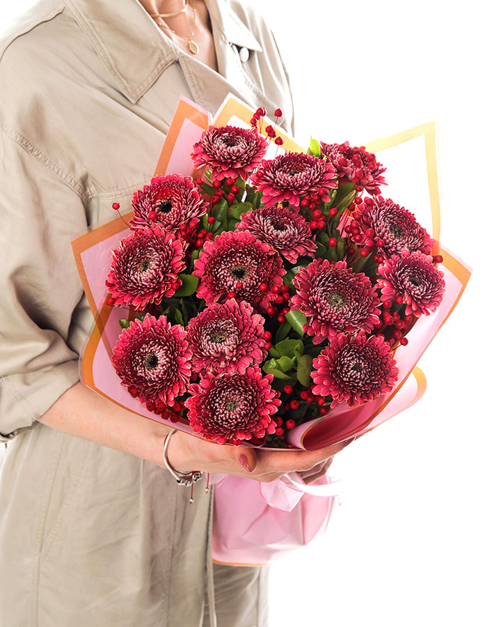 Bordo Mini Gerbera Buketi